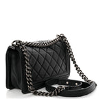 Calfskin Quilted Medium Boy Flap Black