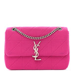 Jersey Wool Patchwork Monogram Medium Jamie Baguette Magenta