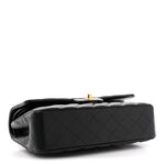 Lambskin Quilted Medium Double Flap Black