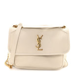 Grained Lambskin Monogram Medium Niki Chain Satchel Crema Soft