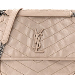 Crinkled Calfskin Matelasse Monogram Medium Niki Chain Satchel Light Natural