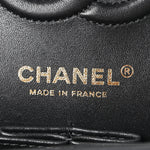 Caviar Chevron Quilted Small Double Flap Black
