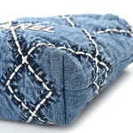 Denim Stitched Quilted Mini Chanel 22 Blue