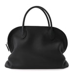 Matte Grained Calfskin Agnes Bag Black