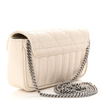 Calfskin Matelasse Aria Super Mini GG Marmont Shoulder Bag Mystic White