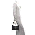 Calfskin Crocodile Embossed Le 5 A 7 Hobo Black