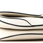 Grained Calfskin Saddle Bag White