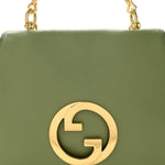 Roxy Calfskin Web Medium Blondie Top Handle Shoulder Flap Bag Salamander Green