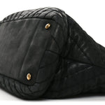 Calfskin Chevron Quilted Surpique Tote Black
