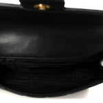Lambskin Quilted Mini Chocolate Bar Flap Black