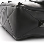 Nappa Monochrome Large Roman Stud Shoulder Bag Black