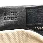Pebbled Calfskin Medium Soho Flap Crossbody Black