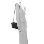 Calfskin Crocodile Embossed Medium Monochrome Monogram Sunset Black