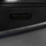 Iridescent Glazed Calfskin Quilted New Medium Boy Flap Black