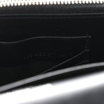 Calfskin Crocodile Embossed Monogram Sunset Chain Wallet Black