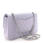 Caviar Quilted Medium Double Flap Light Purple