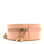 Glazed Calfskin Round As Earth Evening Bag Beige