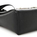 Coated Canvas Calfskin Vintage Check Medium Note Crossbody Bag Black