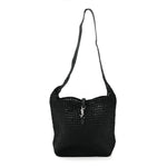 Raffia Monogram Le 5 A 7 Medium Tote Black