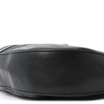 Calfskin Web Stripe Medium Dionysus Hobo Black