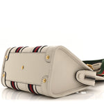 Koi Calfskin Web Mini Bauletto Duffle Top Handle Bag Mystic White