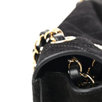 Suede Calfskin Small Souplissimo Maxi Flap Black