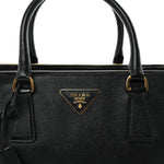 Saffiano Medium Galleria Double Zip Tote Black