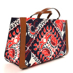 Canvas Calfskin Large Vlogo Manifesto Bandana Print Tote Red Multicolor