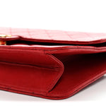 Lambskin Quilted Medium Single Flap Red