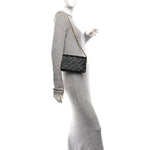 Lambskin Embossed Monogram Pochette Coussin Black