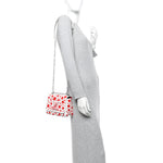 LV X YK Epi Infinity Dots Twist Shoulder Bag PM White Red
