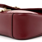 Calfskin Matelasse Mini GG Marmont Shoulder Bag Rosso Ancora