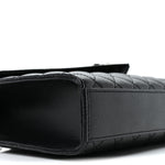 Grain De Poudre Textured Mixed Matelasse Triquilt Medium Monogram Satchel Black
