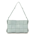Calfskin Maxi Intrecciato Cassette Pouch On Strap Pale Blue