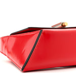 Brushed Calfskin Small Geometric Prisma Shoulder Bag Flame Red
