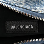 Denim BB Monogram Le Cagole Shoulder Bag XS Blue