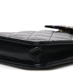 Caviar Quilted Classic Phone Holder Black