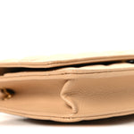 Caviar Quilted Wallet on Chain WOC Beige