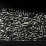 Grain De Poudre Matelasse Chevron Monogram Cassandre Flap Pouch Black
