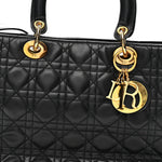 Lambskin Cannage Large Lady Dior Black