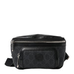 GG Supreme Monogram Textured Calfskin Retro Interlocking G Belt Bag Black