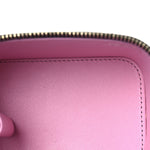 Lambskin Quilted Top Handle Mini Vanity Case With Chain Black Pink