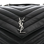 Calfskin Y Quilted Monogram Medium Loulou Chain Satchel Storm