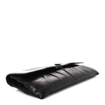 Lambskin Vertical Quilted Clutch Black