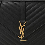 Grain De Poudre Matelasse Chevron Large Monogram Satchel Black