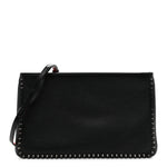 Calfskin Studded Loubiposh Clutch Black