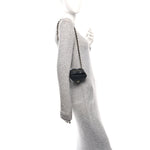 Lambskin Quilted CC In Love Heart Waist Belt Bag With Chain Black