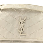 Crinkled Calfskin Matelasse Monogram Baby Niki Chain Satchel Blanc Vintage