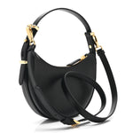 Soft Calfskin Mini Arque Shoulder Bag Black