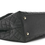 Caviar Quilted Small Coco Handle Flap Black